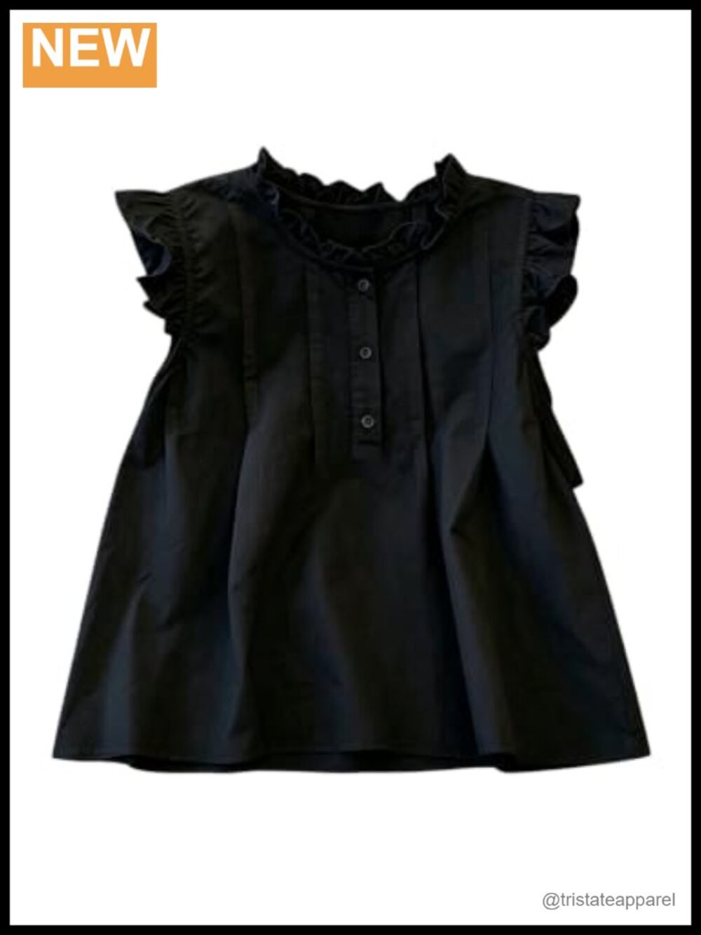 Sleeveless Ruffle Trim Peplum Blouse Summer Babydoll Top Polyester